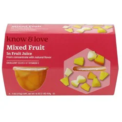 Know & Love Mixed Fruit Cup In Juice 4 Pack