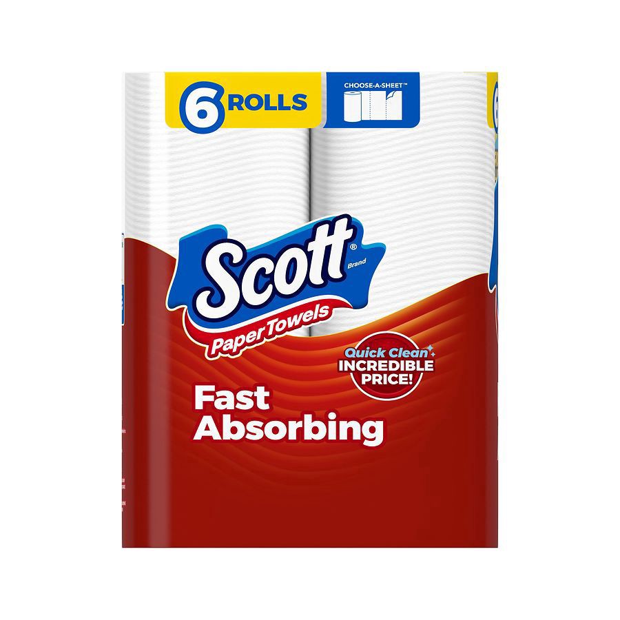 slide 2 of 5, Scott Choose-A-Sheet Paper Towels 6 Single Plus Rolls, 6 ct