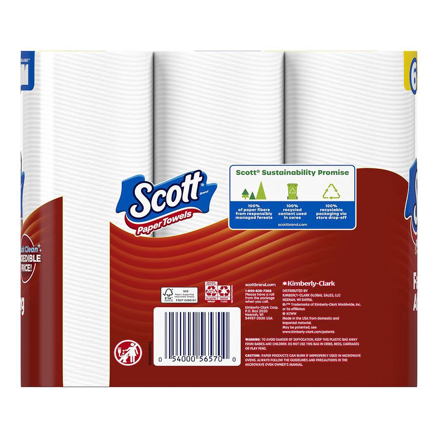 slide 3 of 5, Scott Choose-A-Sheet Paper Towels 6 Single Plus Rolls, 6 ct