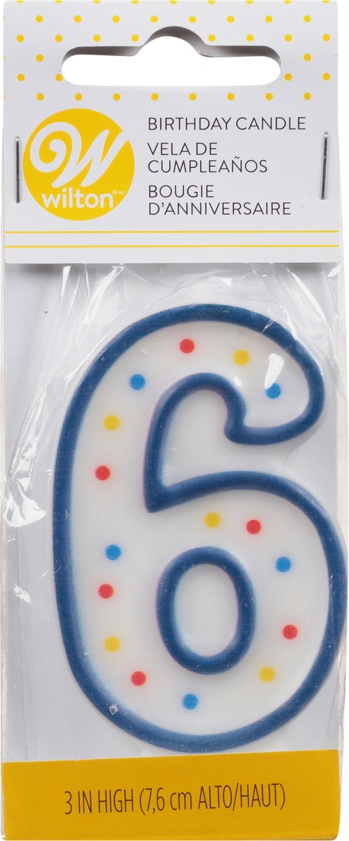 slide 8 of 9, Wilton 6 Birthday Candle 3 Inch 1 ea, 1 ct