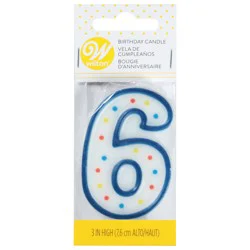 Wilton 6 Birthday Candle 3 Inch 1 ea