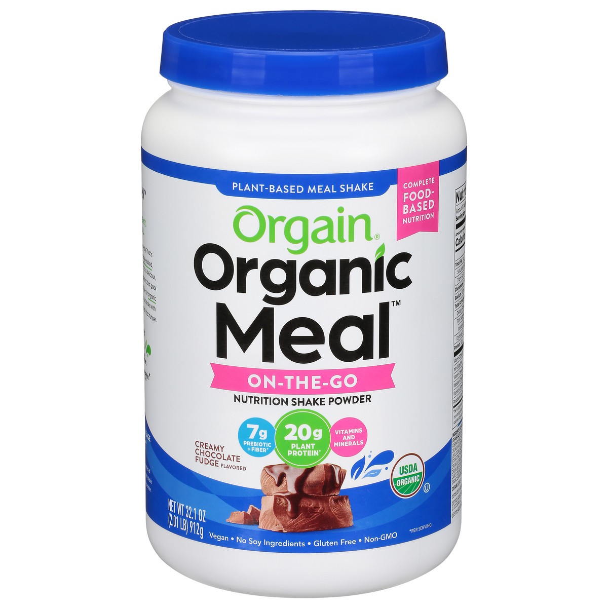 slide 1 of 9, Orgain Organic Meal On-The-Go Creamy Chocolate Fudge Flavored Nutrition Shake Powder 32.1 oz, 32.1 oz