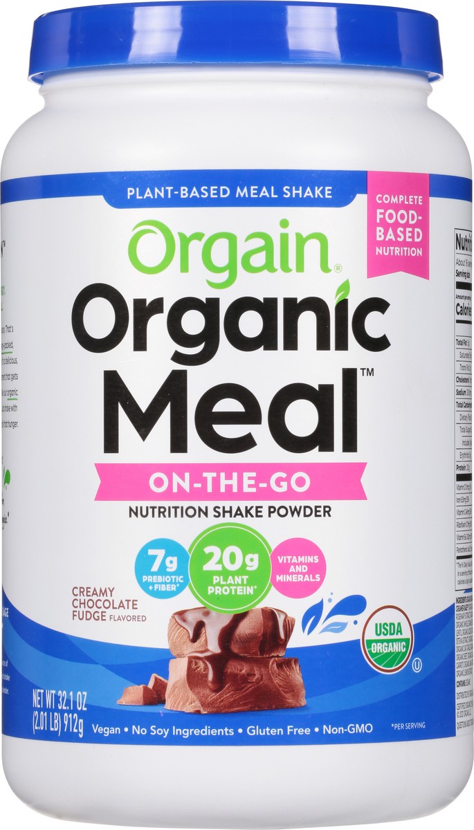 slide 6 of 9, Orgain Organic Meal On-The-Go Creamy Chocolate Fudge Flavored Nutrition Shake Powder 32.1 oz, 32.1 oz