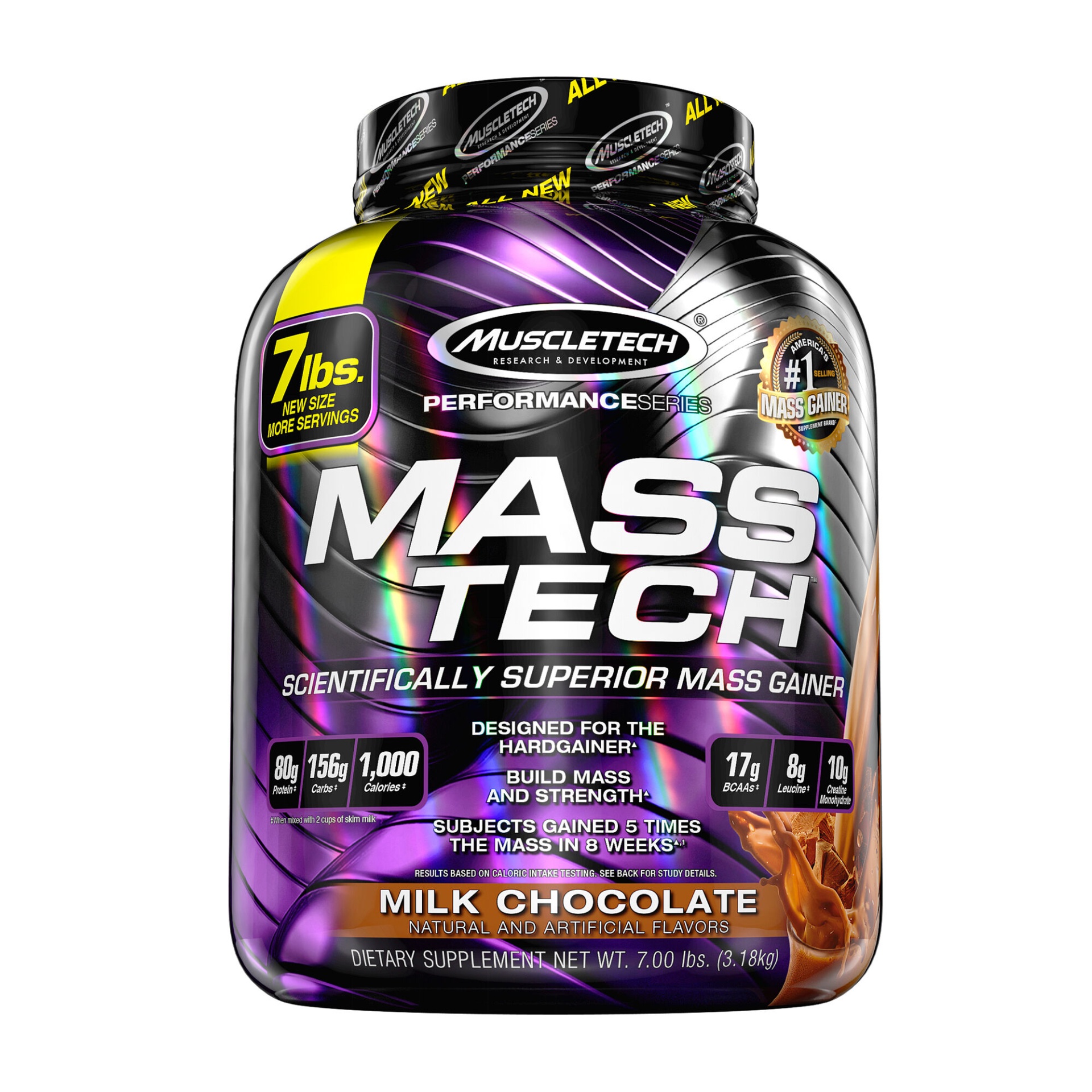 slide 1 of 1, MuscleTech Mass Tech - Milk Chocolate, 7 lb