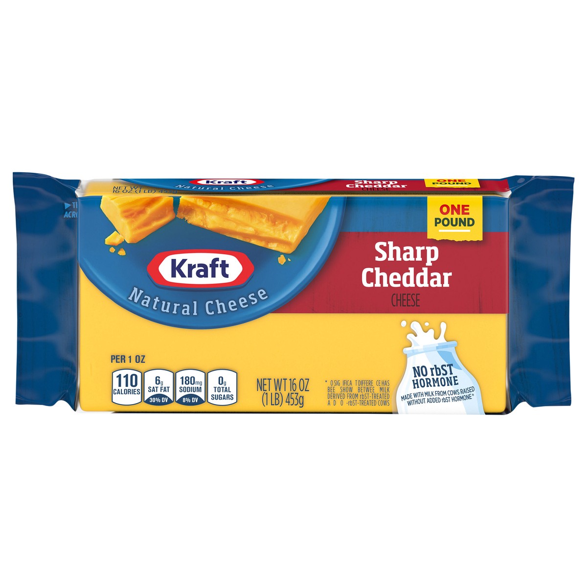 slide 1 of 1, Kraft Natural Chunks Sharp Cheddar 16 oz, 16 oz