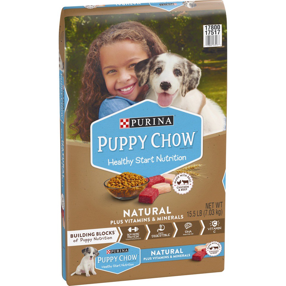 slide 2 of 9, Purina Puppy Chow Natural High Protein Dry Puppy Food, With Real Chicken & Beef, 15.5 lb