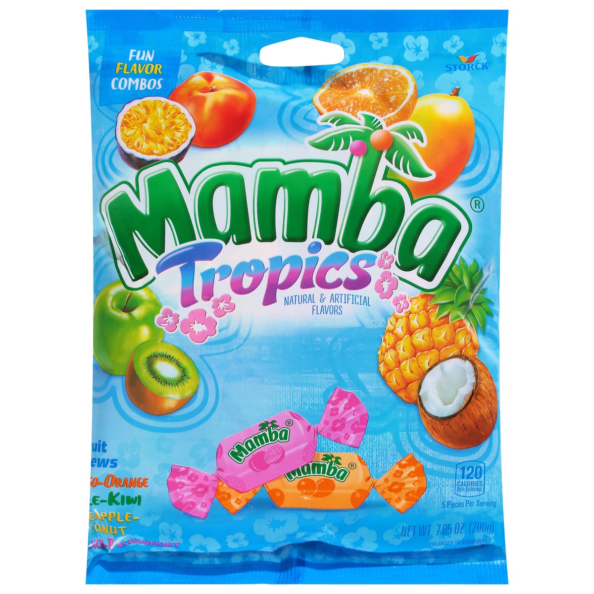 slide 1 of 9, Mamba Tropics Fruit Chews, 7.05 oz