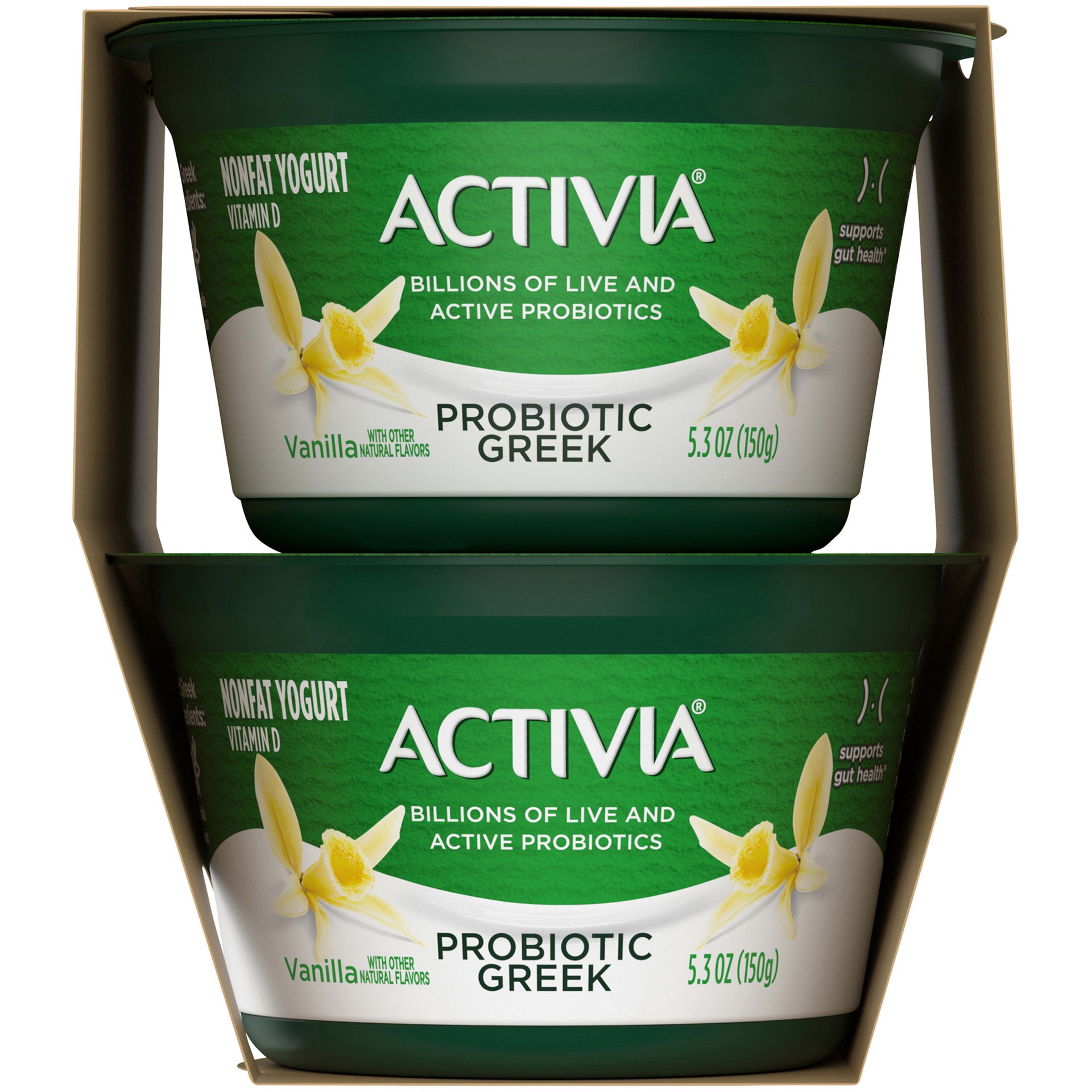 slide 2 of 9, Activia Probiotic Nonfat Greek Yogurt, Vanilla, 5.3 oz., 4 Pack, 5.3 oz