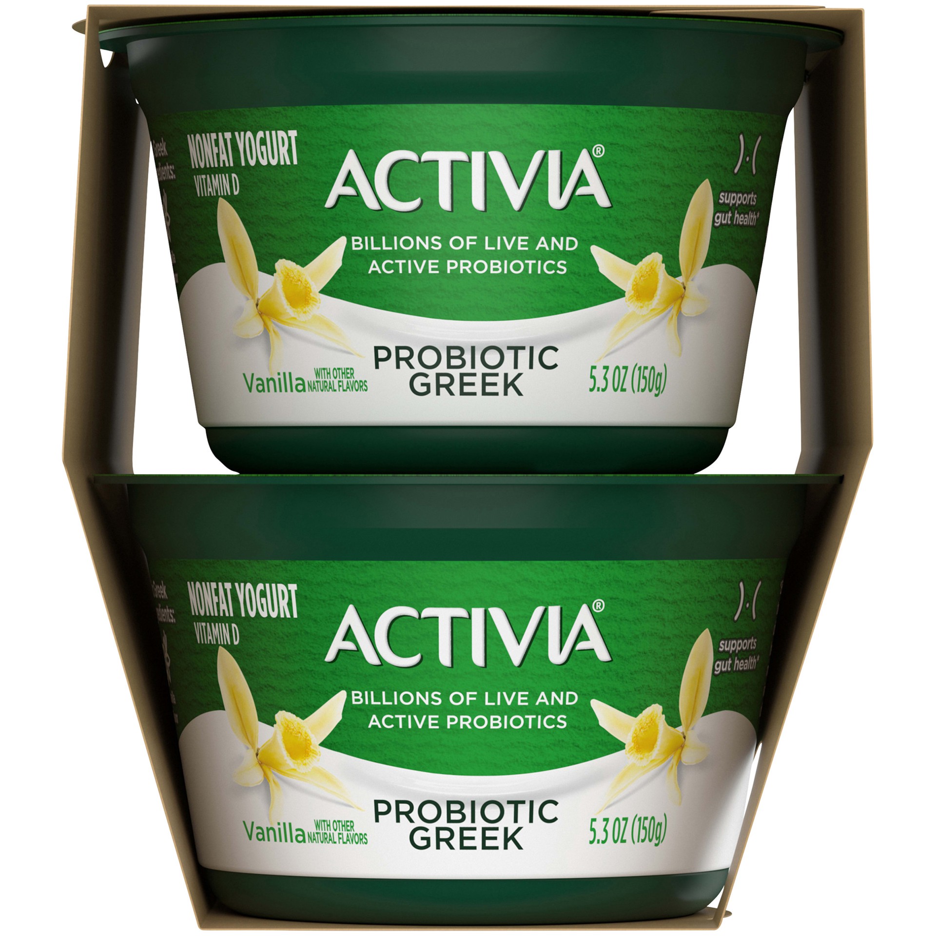 slide 8 of 9, Activia Probiotic Nonfat Greek Yogurt, Vanilla, 5.3 oz., 4 Pack, 5.3 oz
