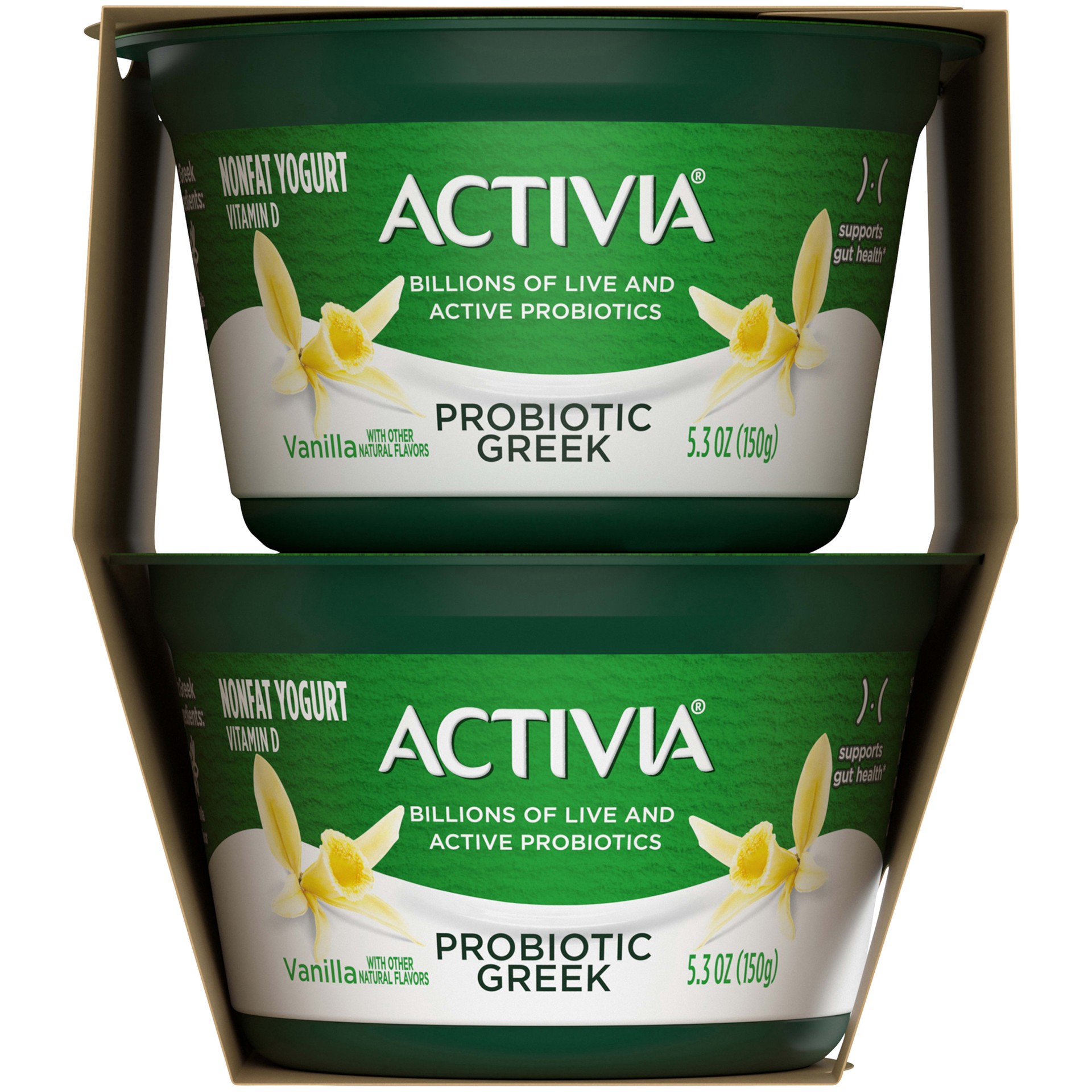 slide 5 of 9, Activia Probiotic Nonfat Greek Yogurt, Vanilla, 5.3 oz., 4 Pack, 5.3 oz