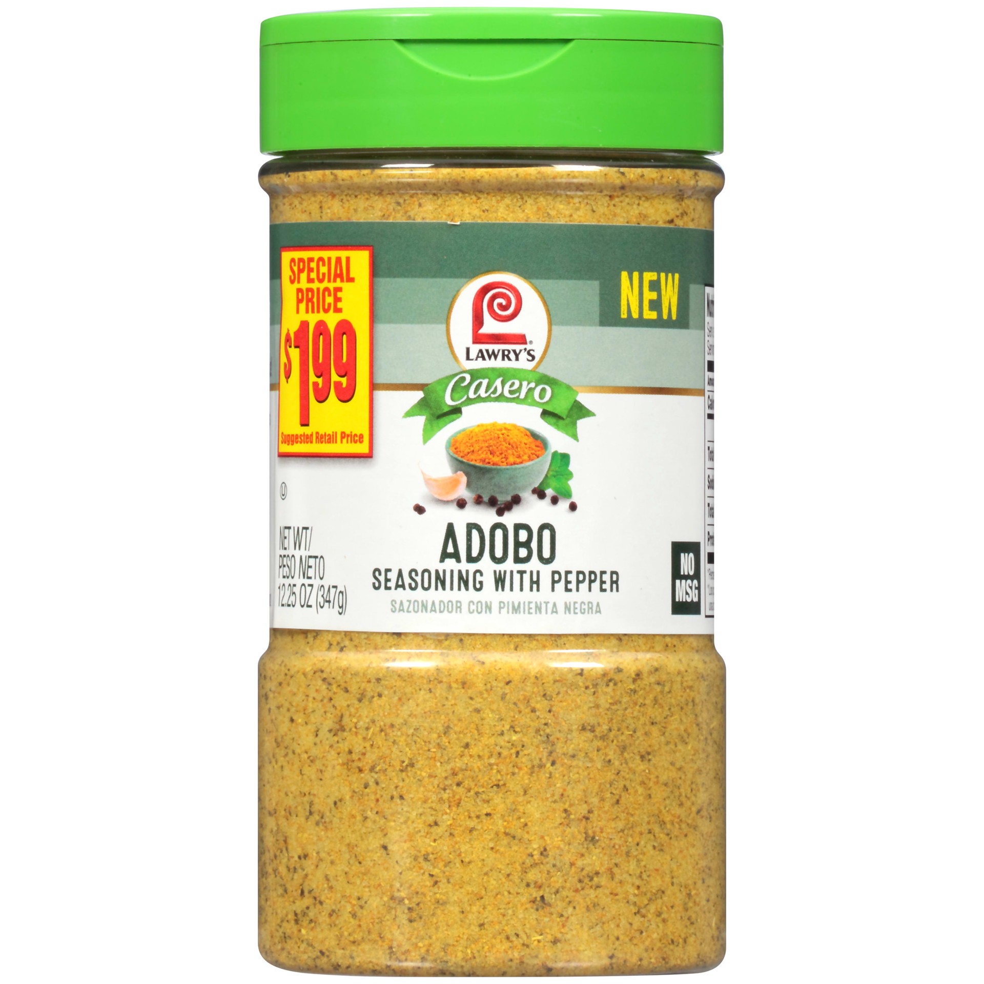 slide 1 of 5, Lawry's Casero Adobo Seasoning With Pepper, 12.25 oz, 12.25 oz