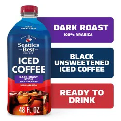 SEATTLE's BEST COFFEE Iced Coffee Dark Unsweetened Bottle, 48 FL OZ