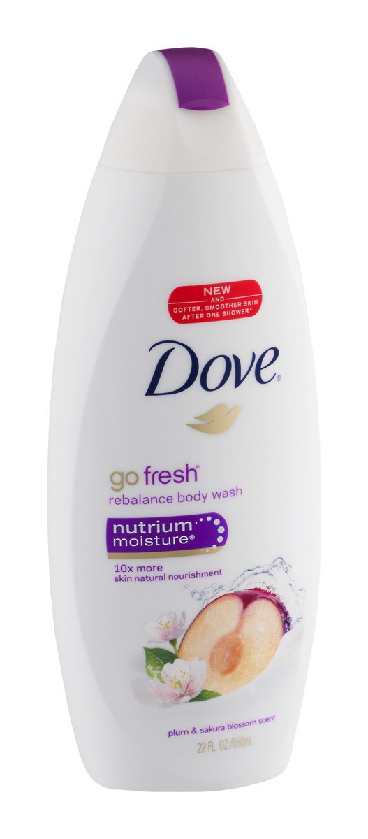 slide 4 of 9, Dove Body Wash, Rebalance, Plum & Sakura Blossom Scent, 24 oz