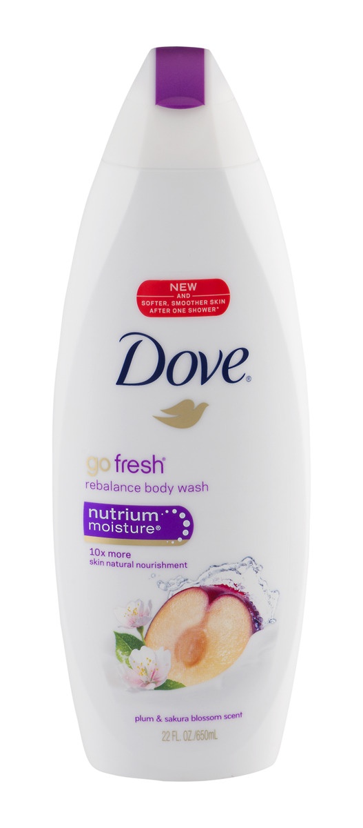 slide 1 of 9, Dove Body Wash, Rebalance, Plum & Sakura Blossom Scent, 24 oz