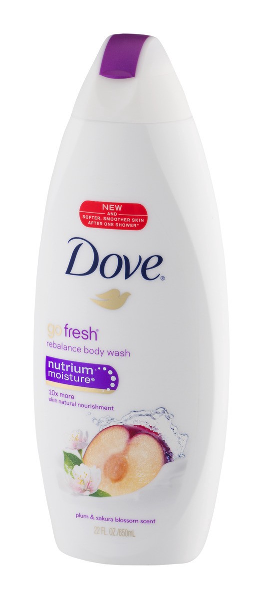 slide 9 of 9, Dove Body Wash, Rebalance, Plum & Sakura Blossom Scent, 24 oz