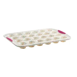 Trudeau Confetti Fuchsia Silicone Muffin Pan, 24 count