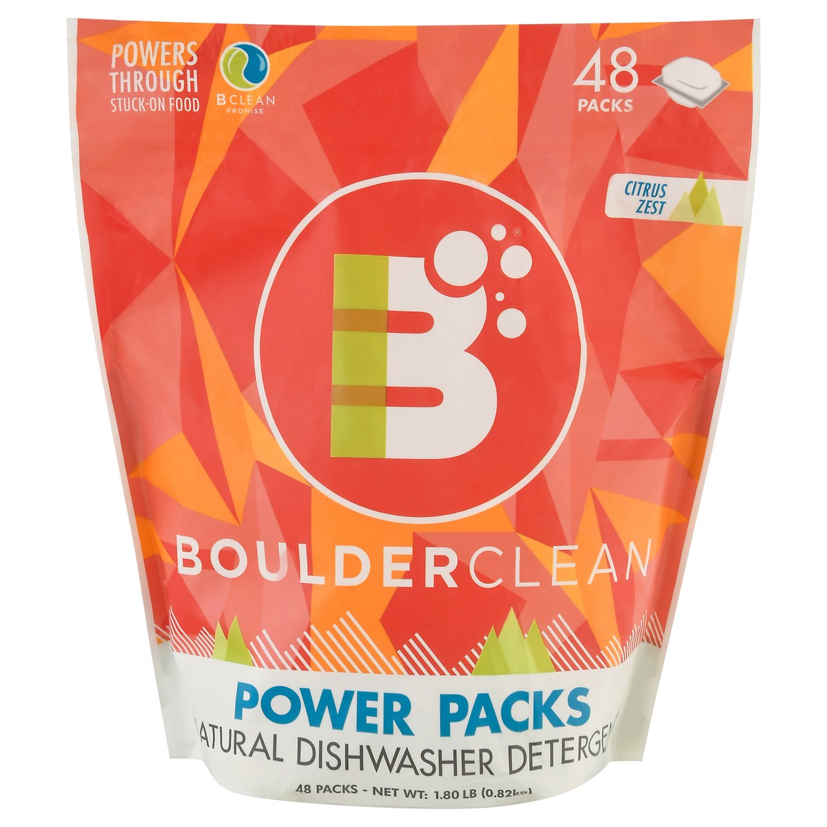 slide 12 of 12, Boulder Clean Power Packs Natural Citrus Zest Dishwasher Detergent 48 48 ea Bag, 48 ct