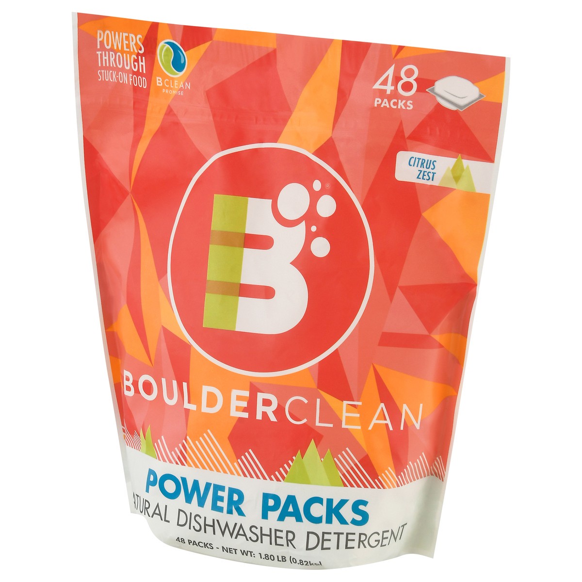 slide 7 of 12, Boulder Clean Power Packs Natural Citrus Zest Dishwasher Detergent 48 48 ea Bag, 48 ct