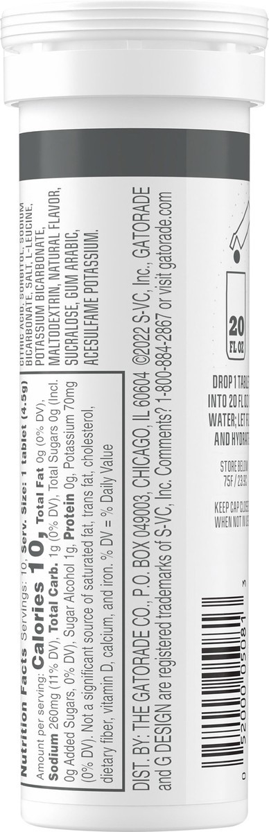 slide 2 of 6, Gatorade G Zero Tablets Glacier Cherry 1.6 Oz, 10 ct