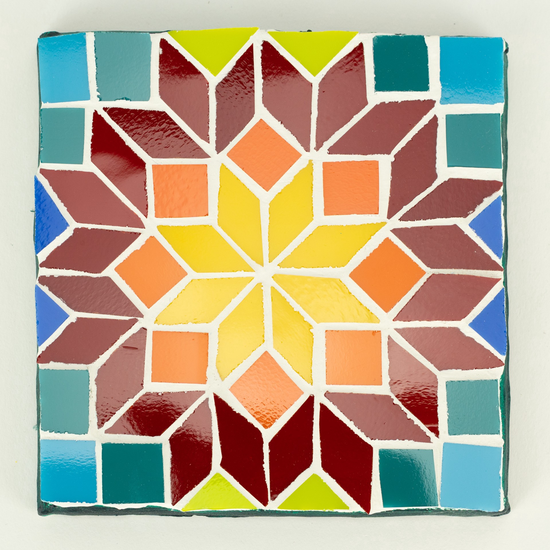 slide 2 of 4, Oceanside Glass & Tile Oceanside Compatible Small Green Mosaic Stained Glass Squares, 8oz., 8 oz