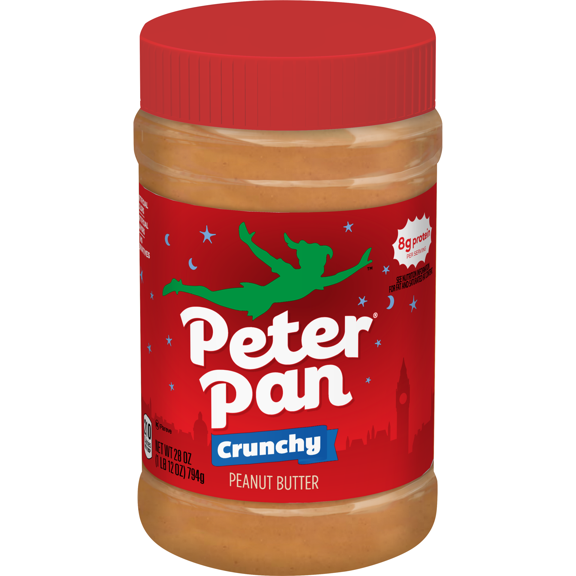 slide 1 of 2, Peter Pan Crunchy Peanut Butter, 28 OZ, 28 oz