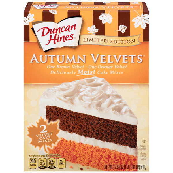 slide 1 of 1, Duncan Hines Autumn Velvets Cake Mixes, 17.64 oz