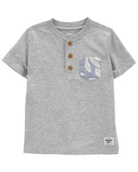 Oshkosh Toddler Henley Pocket Tee Grey 3T
