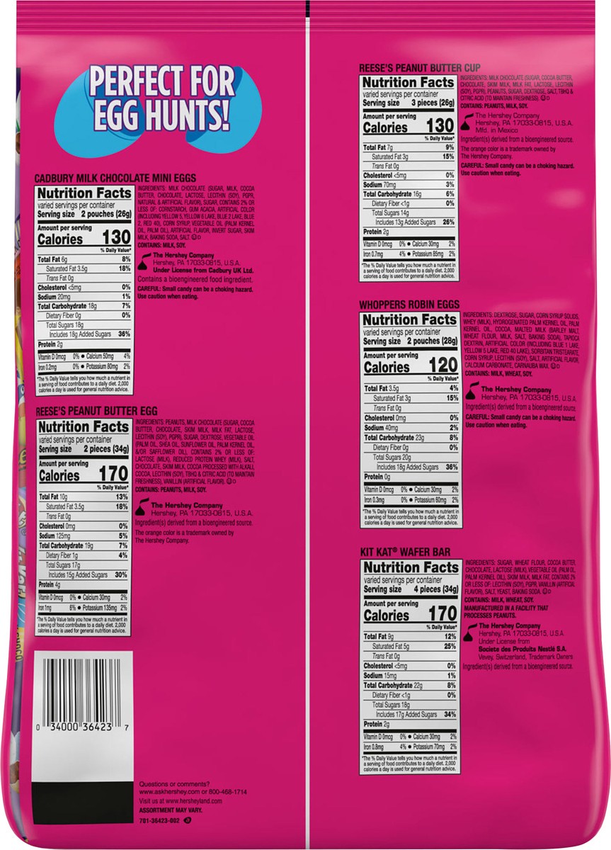 slide 6 of 7, Hershey's Assorted Flavored Easter Candy Variety Bag, 75 ct