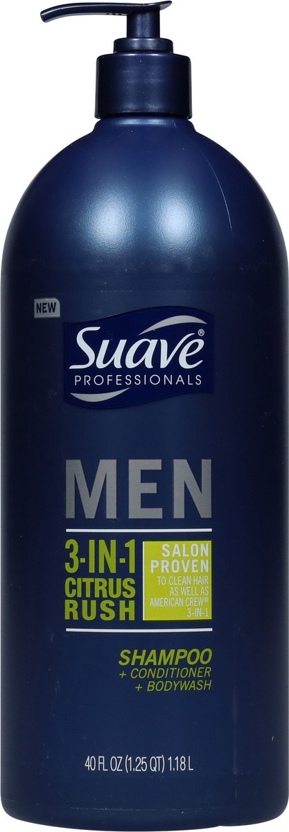 slide 6 of 13, Suave Professionals Men 3-in-1 Citrus Rush Shampoo + Conditioner + Bodywash 40 fl oz, 40 fl oz