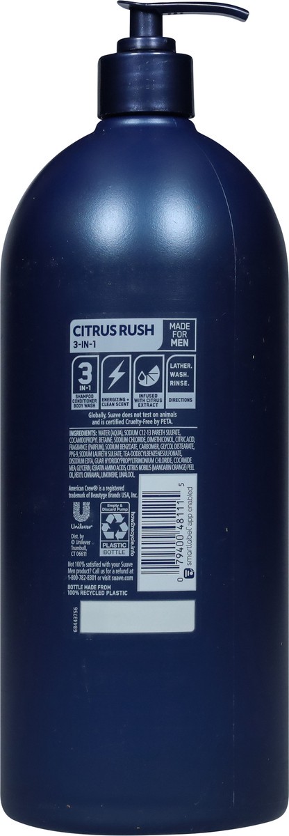 slide 5 of 13, Suave Professionals Men 3-in-1 Citrus Rush Shampoo + Conditioner + Bodywash 40 fl oz, 40 fl oz