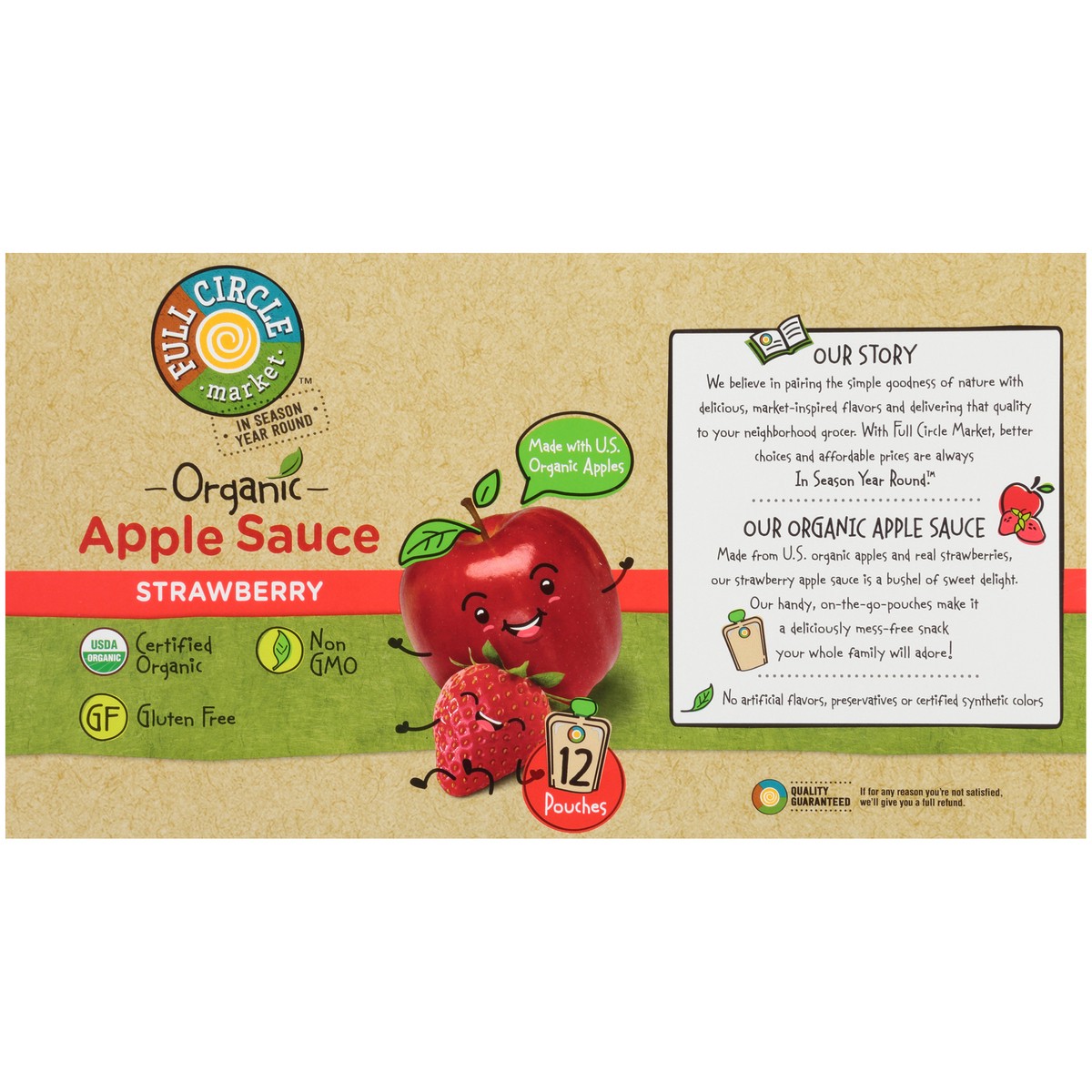 slide 9 of 15, Full Circle Market Strawberry Apple Sauce, 38.4 oz