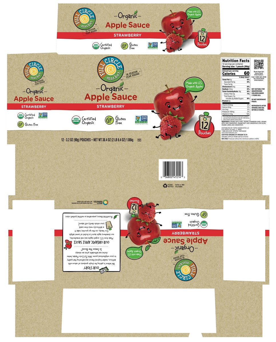 slide 13 of 15, Full Circle Market Strawberry Apple Sauce, 38.4 oz
