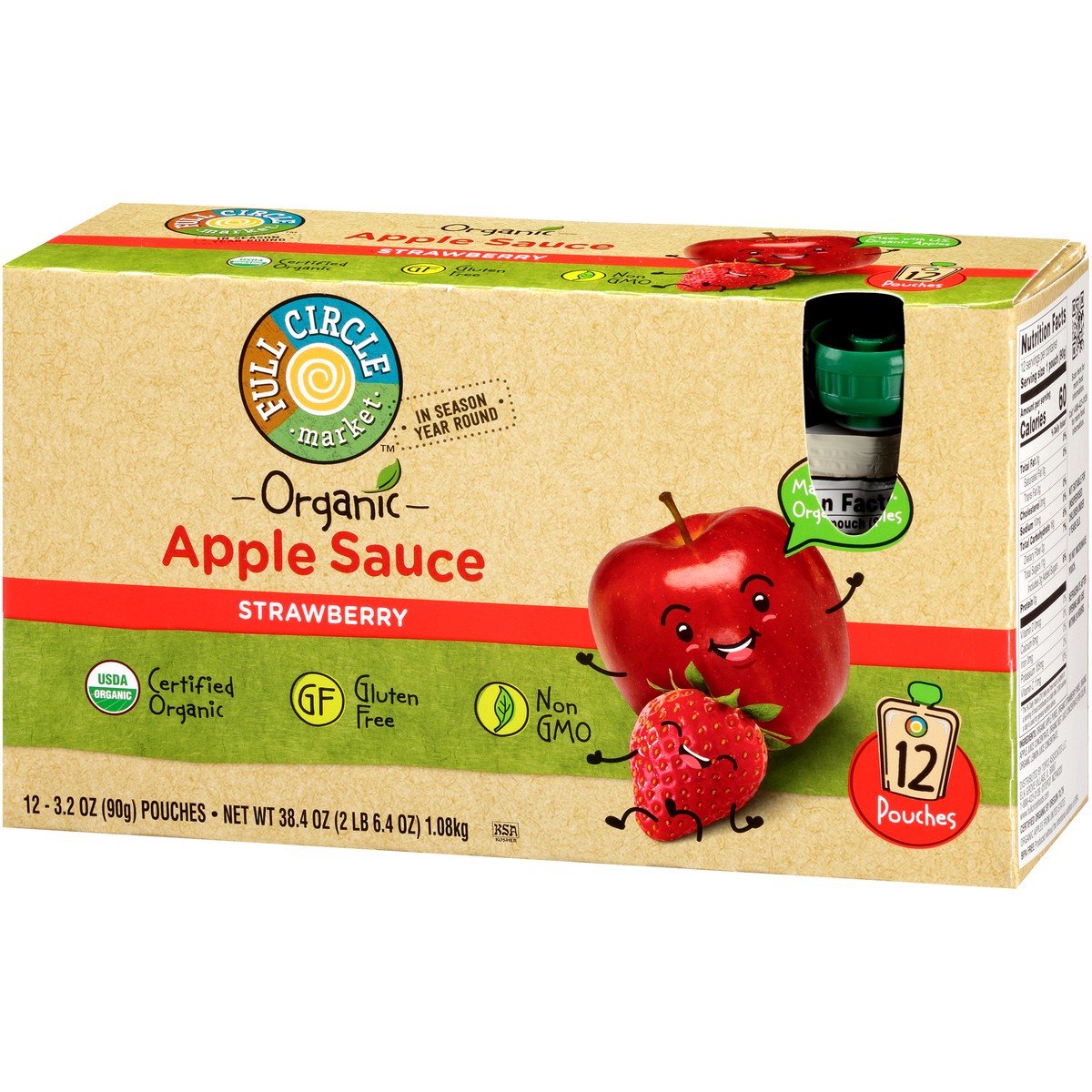slide 11 of 15, Full Circle Market Strawberry Apple Sauce, 38.4 oz