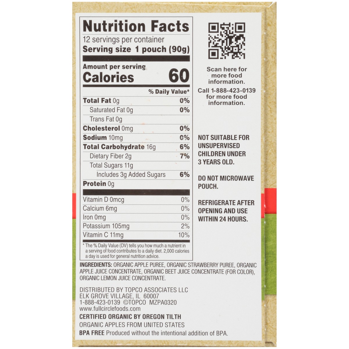 slide 2 of 15, Full Circle Market Strawberry Apple Sauce, 38.4 oz