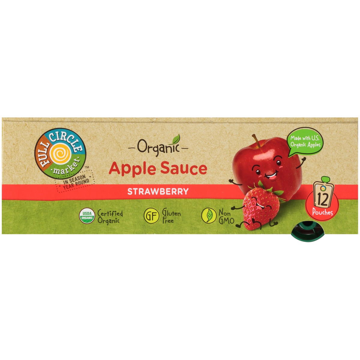 slide 6 of 15, Full Circle Market Strawberry Apple Sauce, 38.4 oz