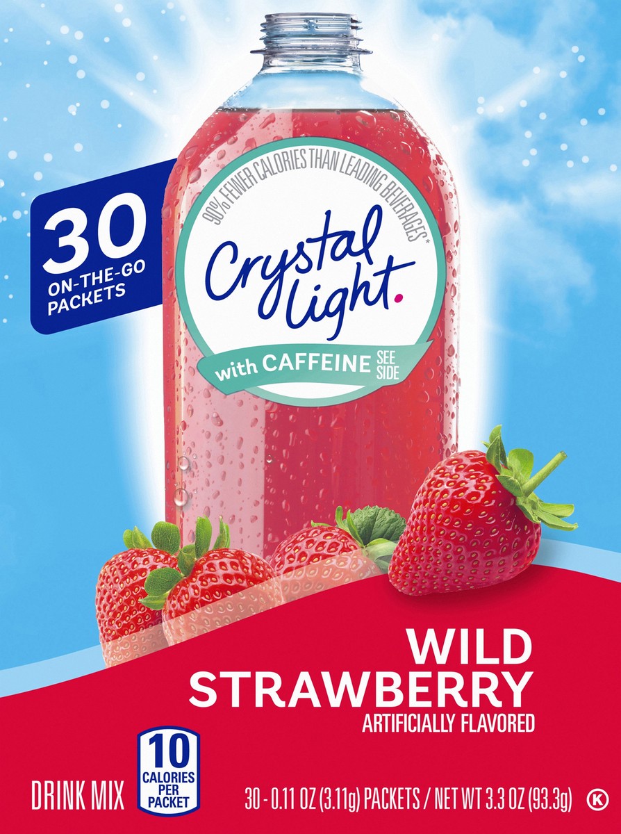 slide 1 of 9, Crystal Light Wild Strawberry Drink Mix 30 0.11 oz Packet 30 ea Box, 30 ct