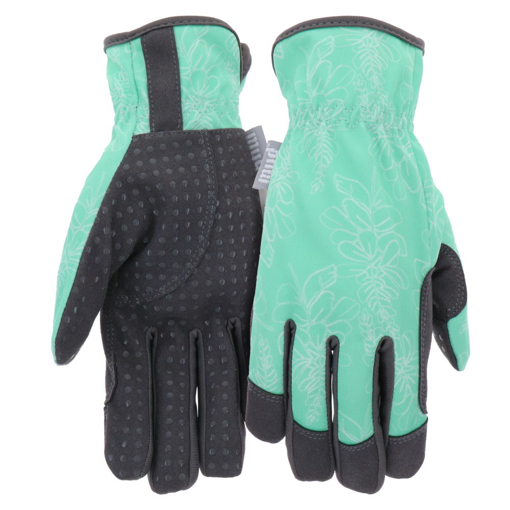 slide 1 of 1, Mud Hidex Dot Grip Gloves - Floral Mint, 1 ct