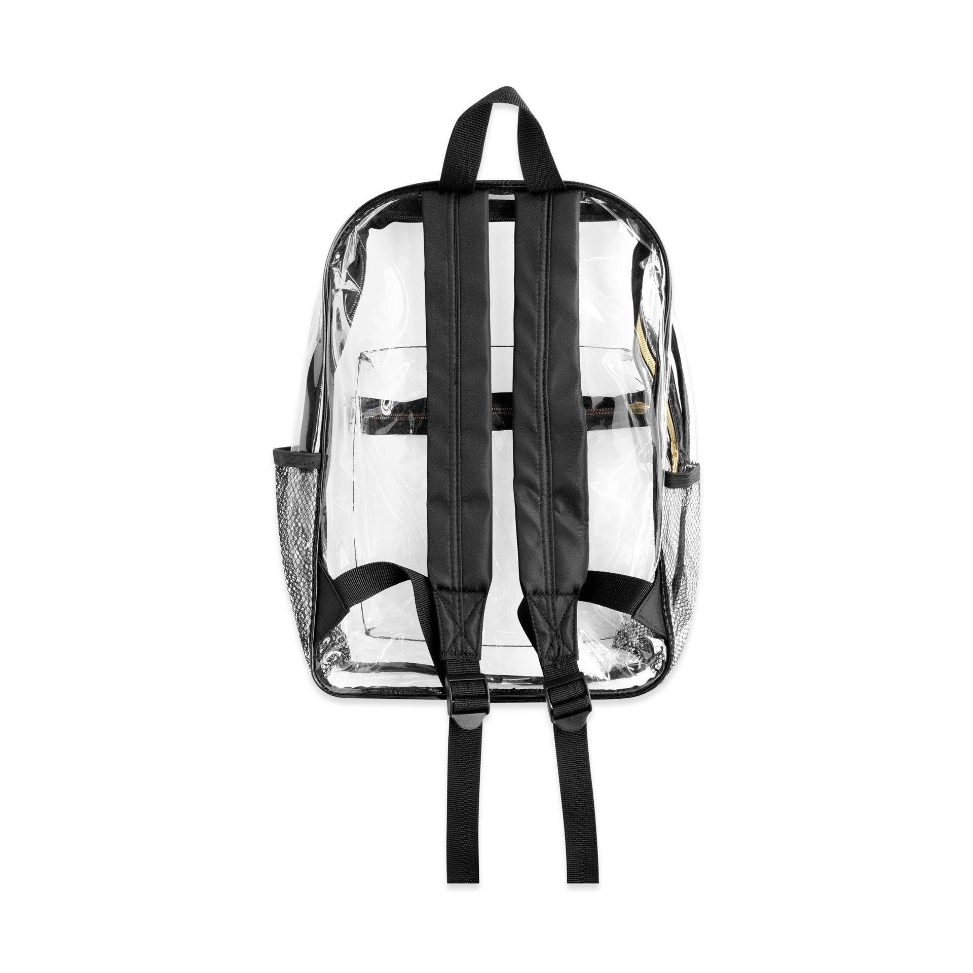 slide 2 of 3, Black Lined Clear Backpack By Make Market, 11 in x 4 in x 15 in