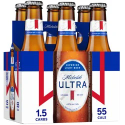 Michelob ULTRA American Lager Beer, 6 pack, 7 fl oz Glass Bottles