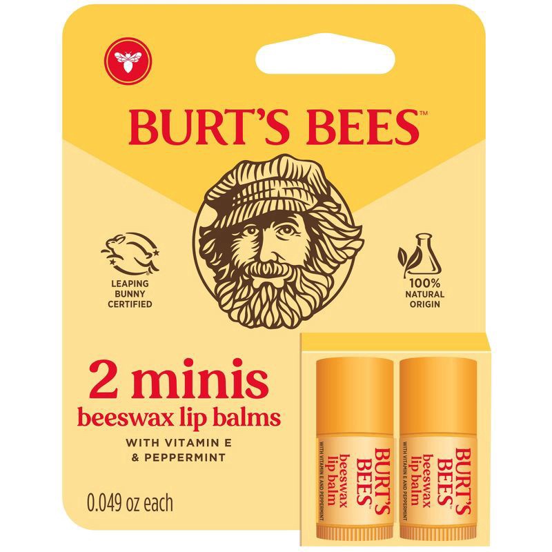 slide 1 of 14, Burt's Bees Beeswax Lip Balm - 0.049oz/2ct, 0.049 oz, 2 ct