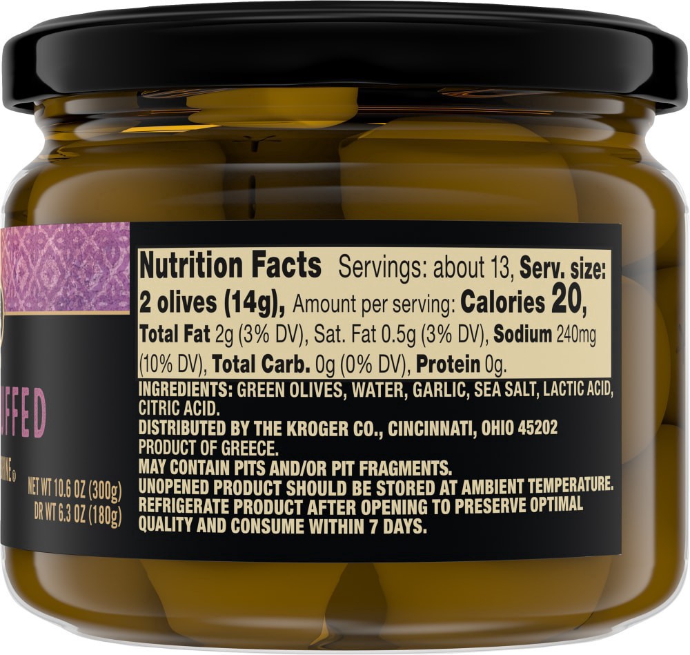 slide 4 of 4, Private Selection Garlic Stuffed Green Olives, 10.6 oz