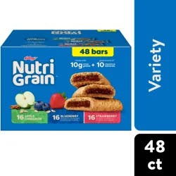 Nutri-Grain Breakfast Bars, Made with 10g Whole Grains, Snack Bars, Variety Pack, 62.4oz Box, 48 Bars