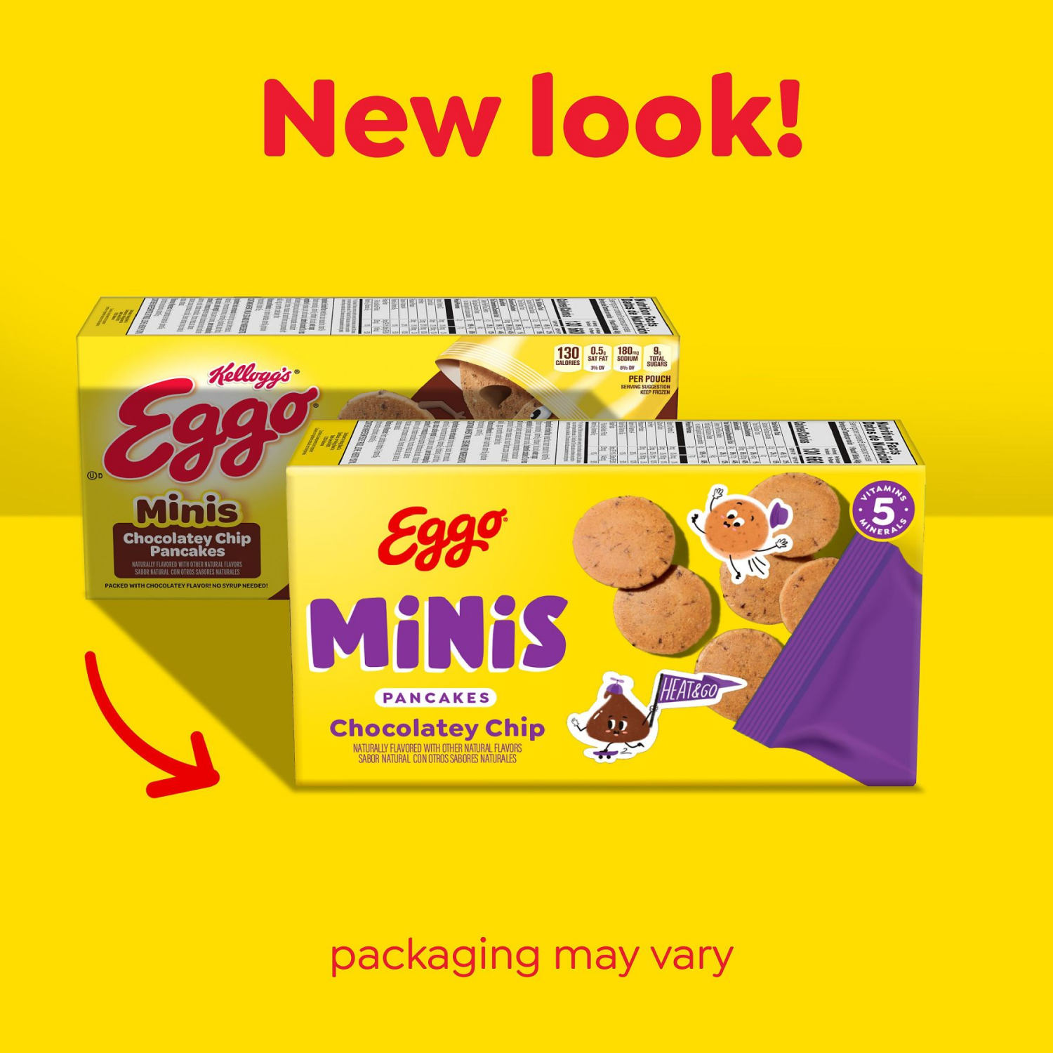 slide 4 of 5, Eggo Minis Frozen Pancake Bites Chocolatey Chip, 5 ct