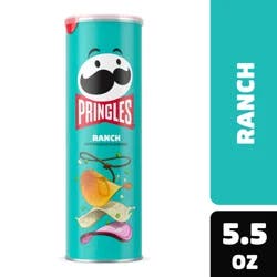 Pringles Potato Crisps Chips, Lunch Snacks, On-The-Go Snacks, Ranch, 5.5oz Can, 1 Can