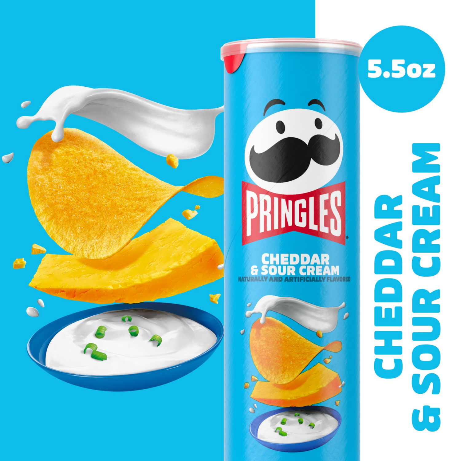 slide 7 of 8, Pringles Cheddar & Sour Cream Potato Crisps 5.5 oz, 5.5 oz