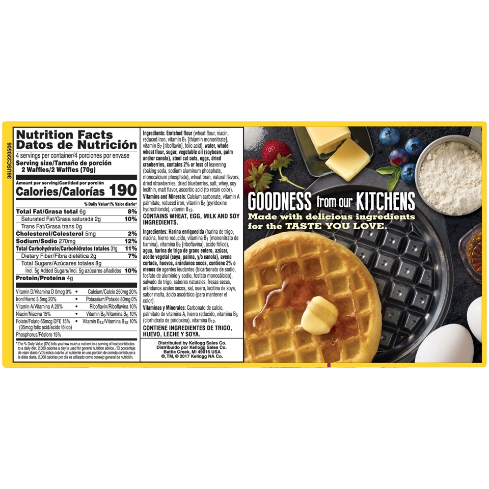 slide 5 of 6, Eggo Oats And Berries Mixed Berry Waffles, 9.8 oz