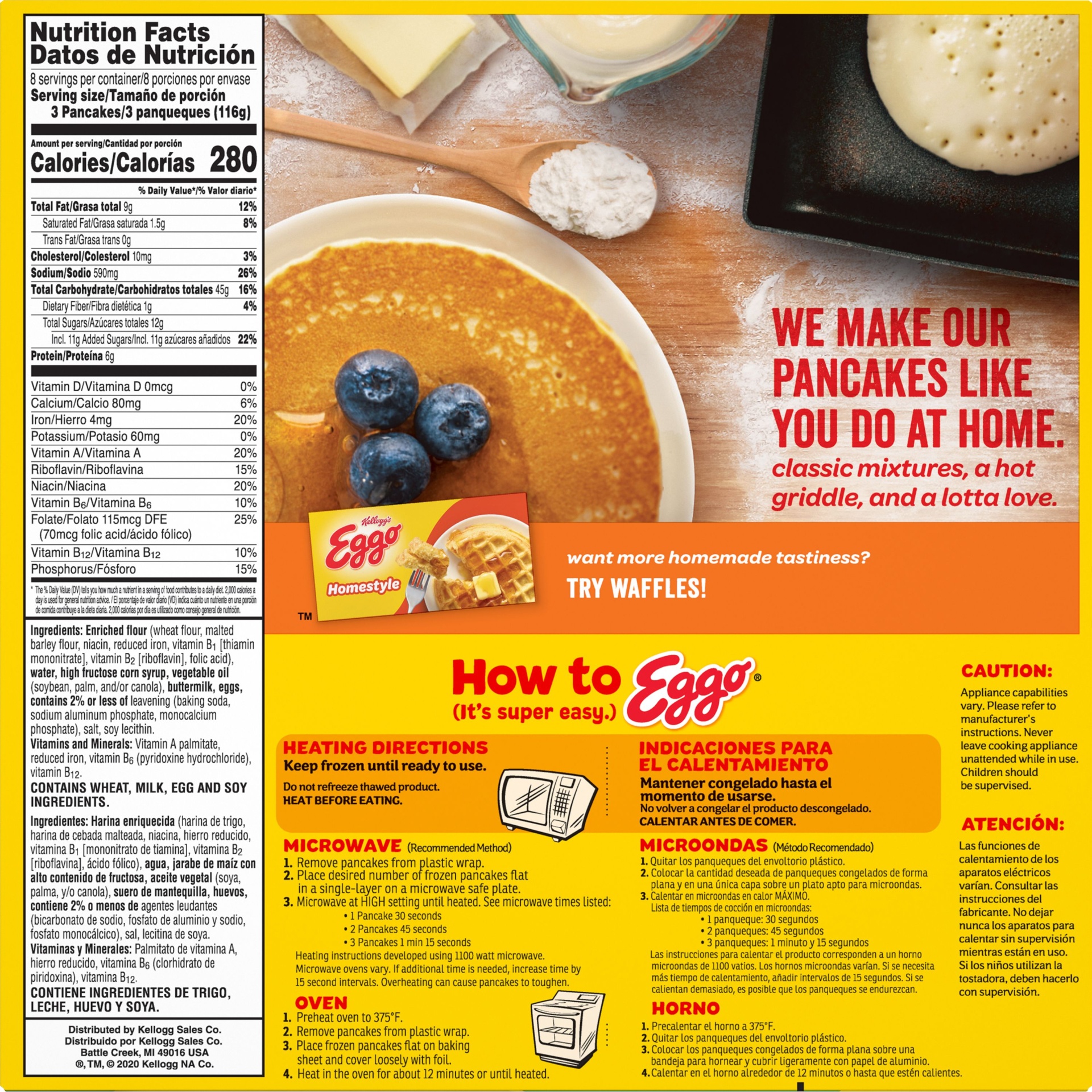 slide 3 of 7, Eggo Frozen Pancakes, Buttermilk, 32.7 oz, Frozen, 32.7 oz