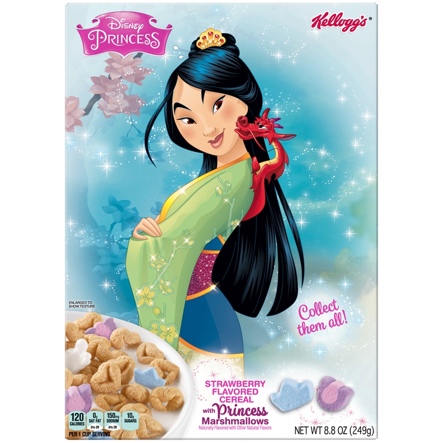 slide 2 of 8, Kellogg's Disney Princess Strawberry Flavored Cereal with Princess Marshmallows, 8.8 oz