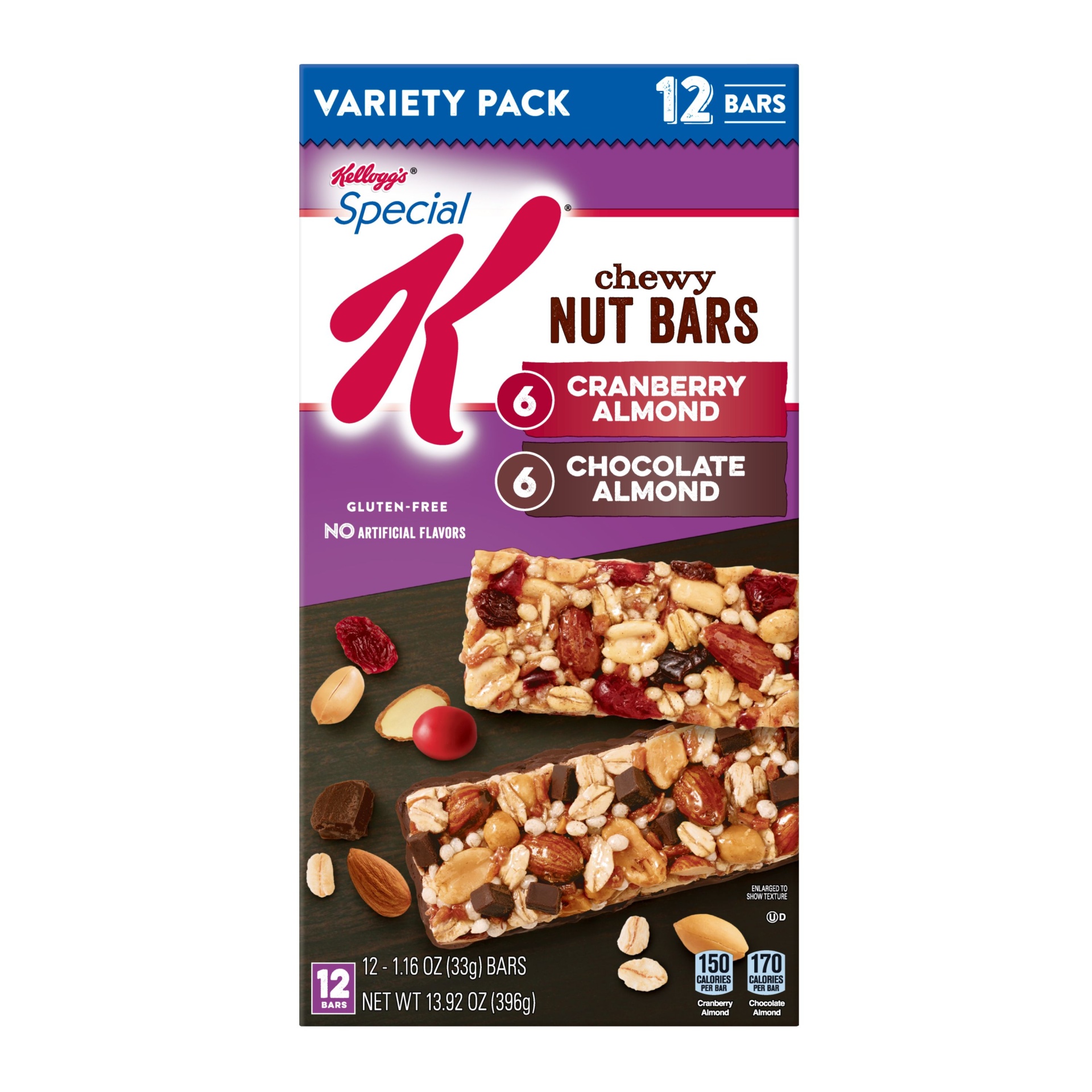 slide 2 of 7, Special K Chewy Nut Bars, 12 ct; 1.16 oz