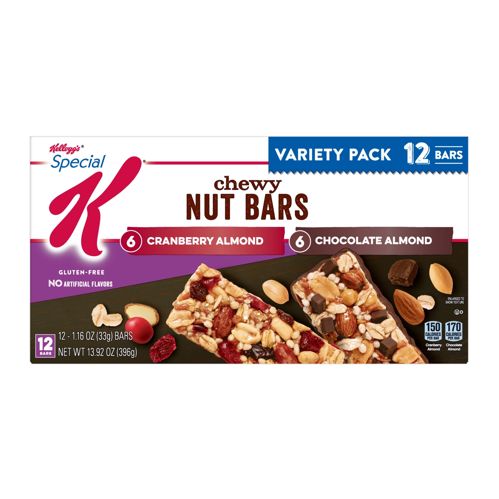 slide 3 of 7, Special K Chewy Nut Bars, 12 ct; 1.16 oz